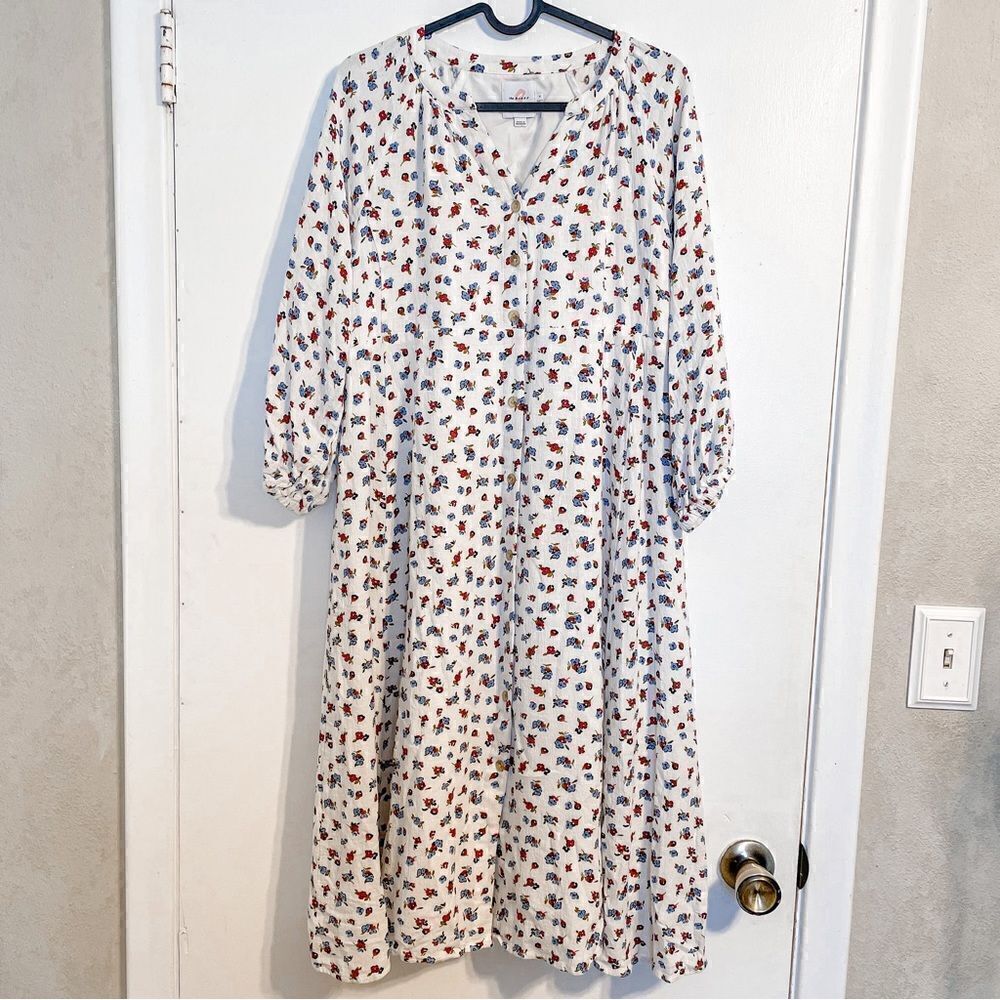 The Nines by Hatch Button Front Poplin Maternity Dress S - Picture 6 of 8
